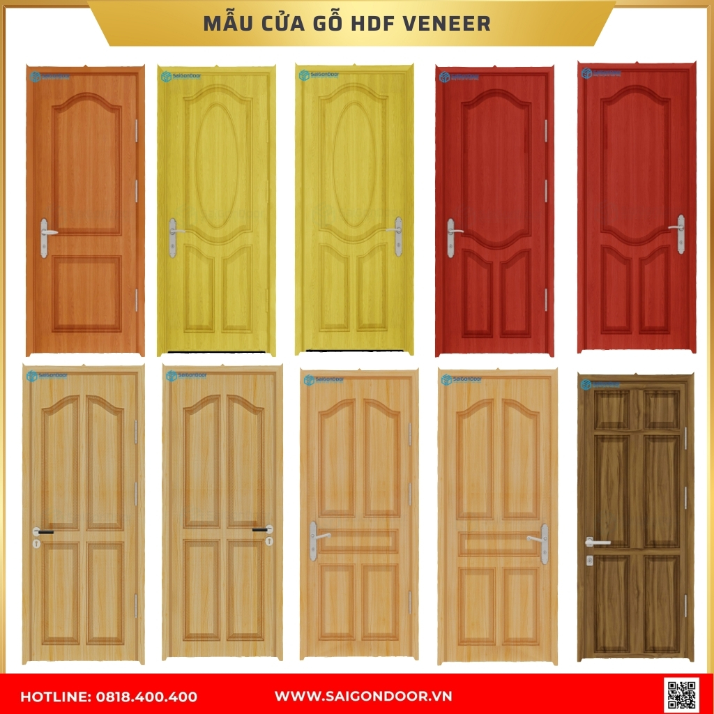 Mẫu cửa gỗ HDF Veneer được ưa chuộng