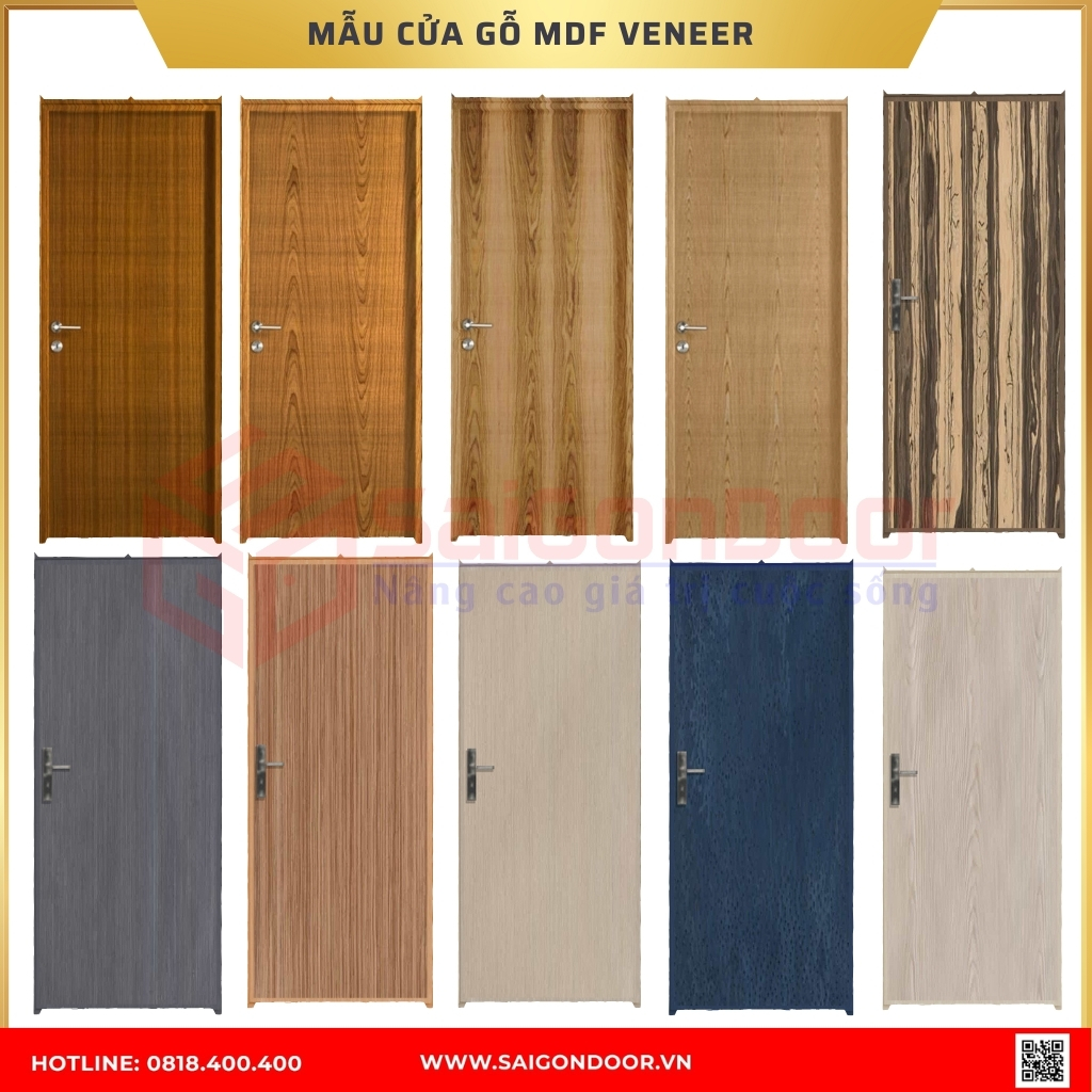 Mẫu cửa gỗ MDF Veneer được ưa chuộng