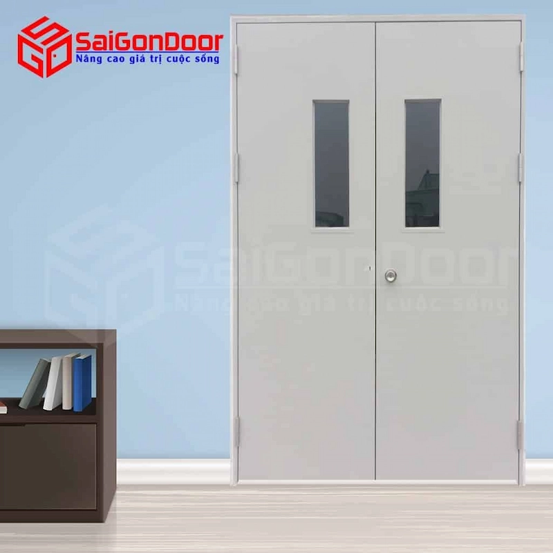 Cửa thép chống cháy TCC 2PG2 khoá cóc