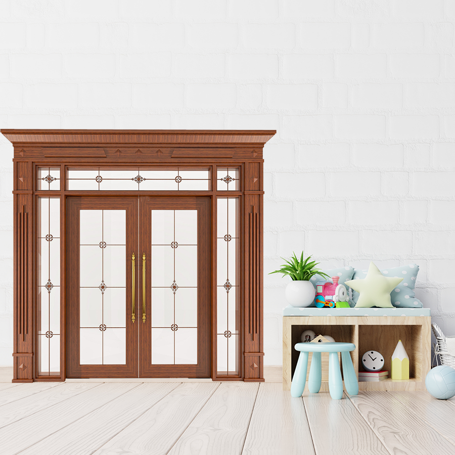 Cửa Nhôm Vân Gỗ 68