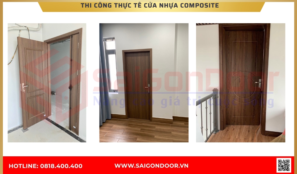 Hình ảnh thi công thực tế cửa nhựa composite Đồng Nai