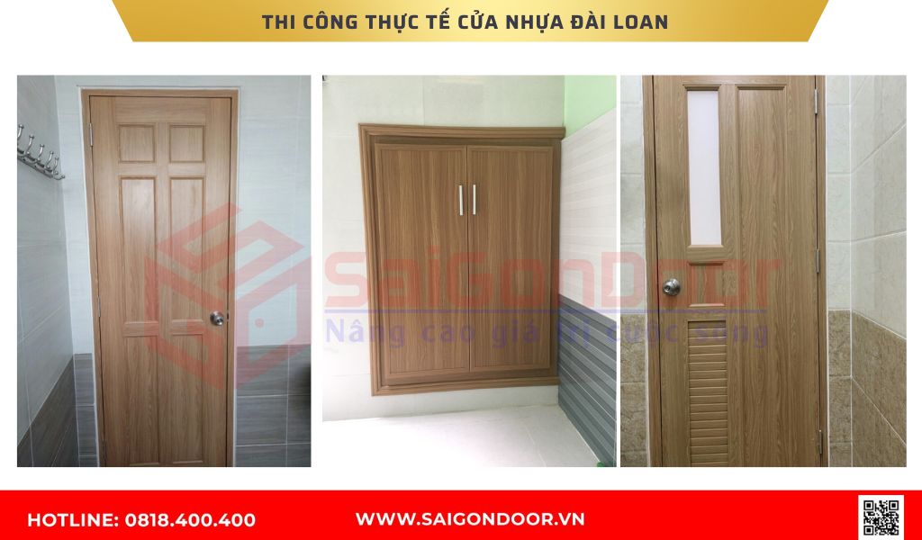 Hình ảnh thi công thực tế cửa nhựa Đài Loan