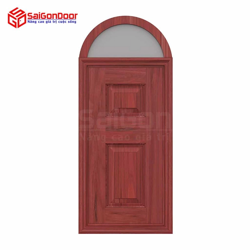 Cửa thép vân gỗ dáng vòm TVGVom-SGD-6