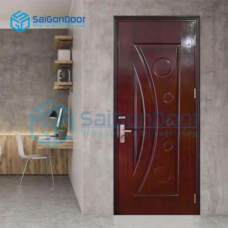 Cửa gỗ HDF Veneer V1K-Sapele