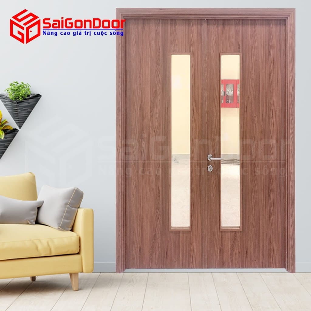 Cửa gỗ công nghiệp MDF Melamine 2P1G1