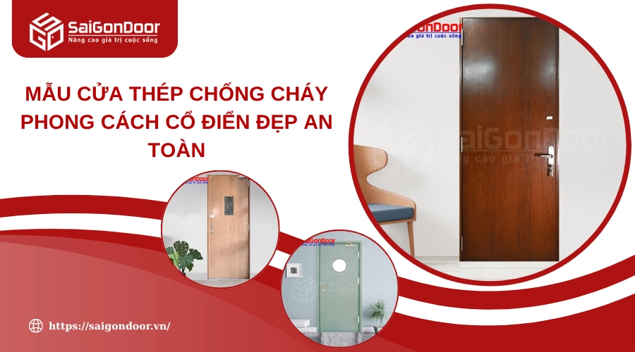 Mẫu Cửa Thép Chống Cháy Phong Cách Cổ Điển Đẹp An Toàn