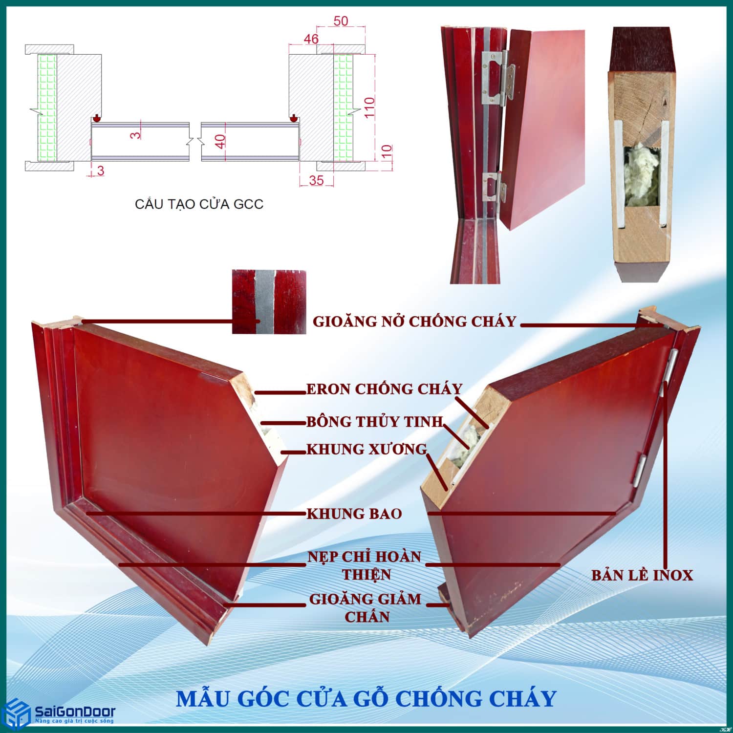 Cửa gỗ chống cháy kém chất lượng