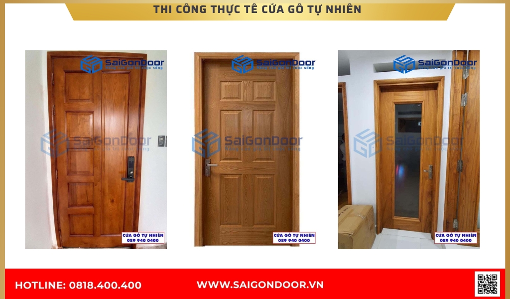 Hình ảnh công trình thực tế cửa gỗ tự nhiên Bình Dương