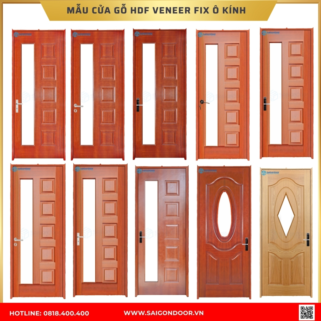 Mẫu cửa gỗ HDF Veneer được ưa chuộng