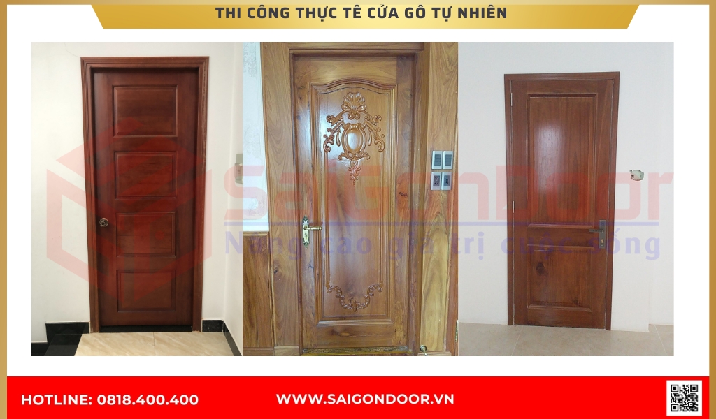 Hình ảnh thi công thực tế Cửa Gỗ Tự Nhiên Tây Ninh