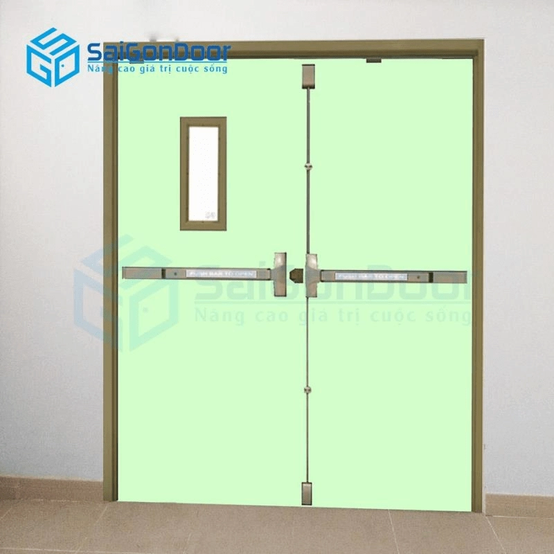 Cửa thép chống cháy có thanh thoát hiểm bảo vệ tính mạng con người