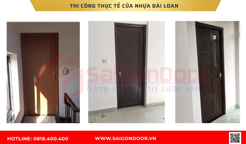 Hình ảnh thi công thực tế cửa nhựa Đài Loan Cà Mau