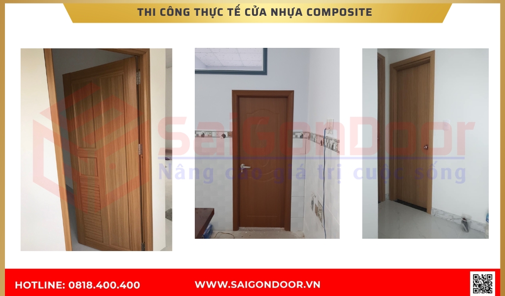 Hình ảnh thi công thực tế cửa nhựa composite