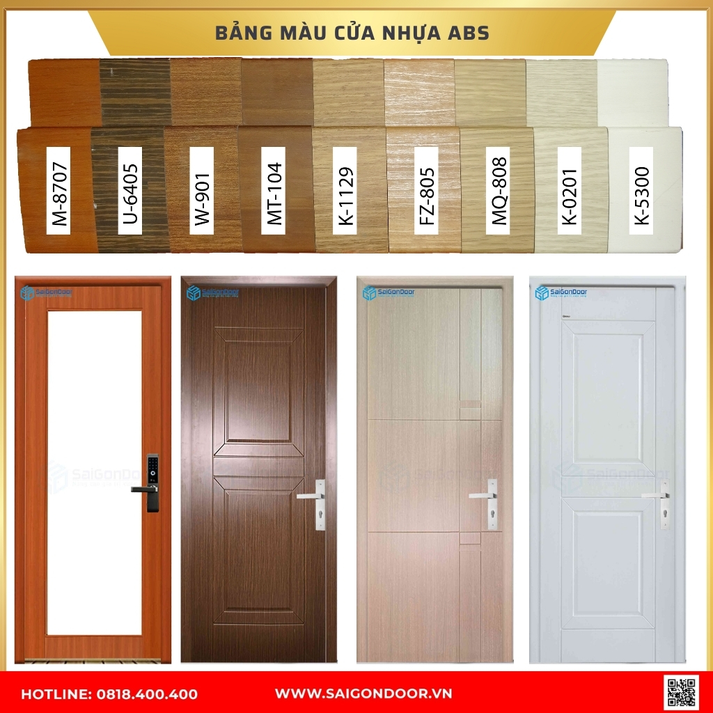 Bảng màu cửa nhựa ABS Hàn Quốc