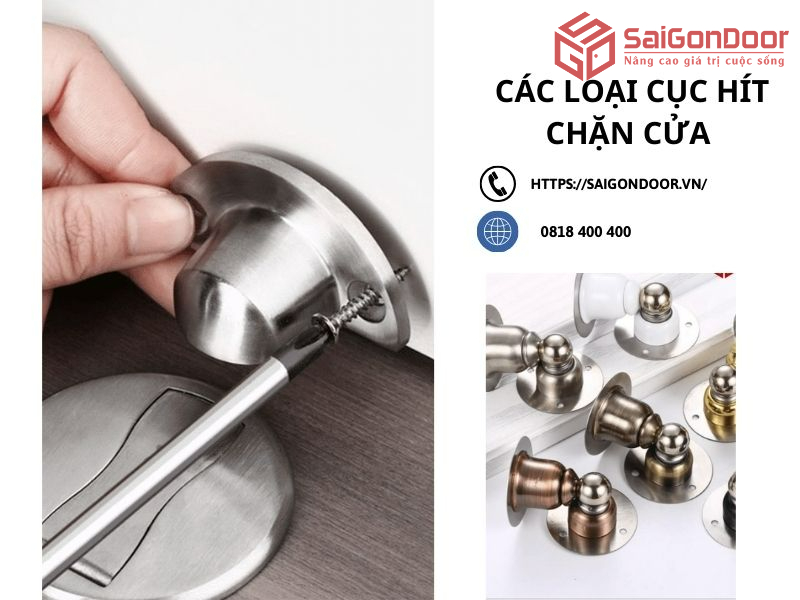 Các loại cục hít chặn cửa phổ biến tại SaiGonDoor