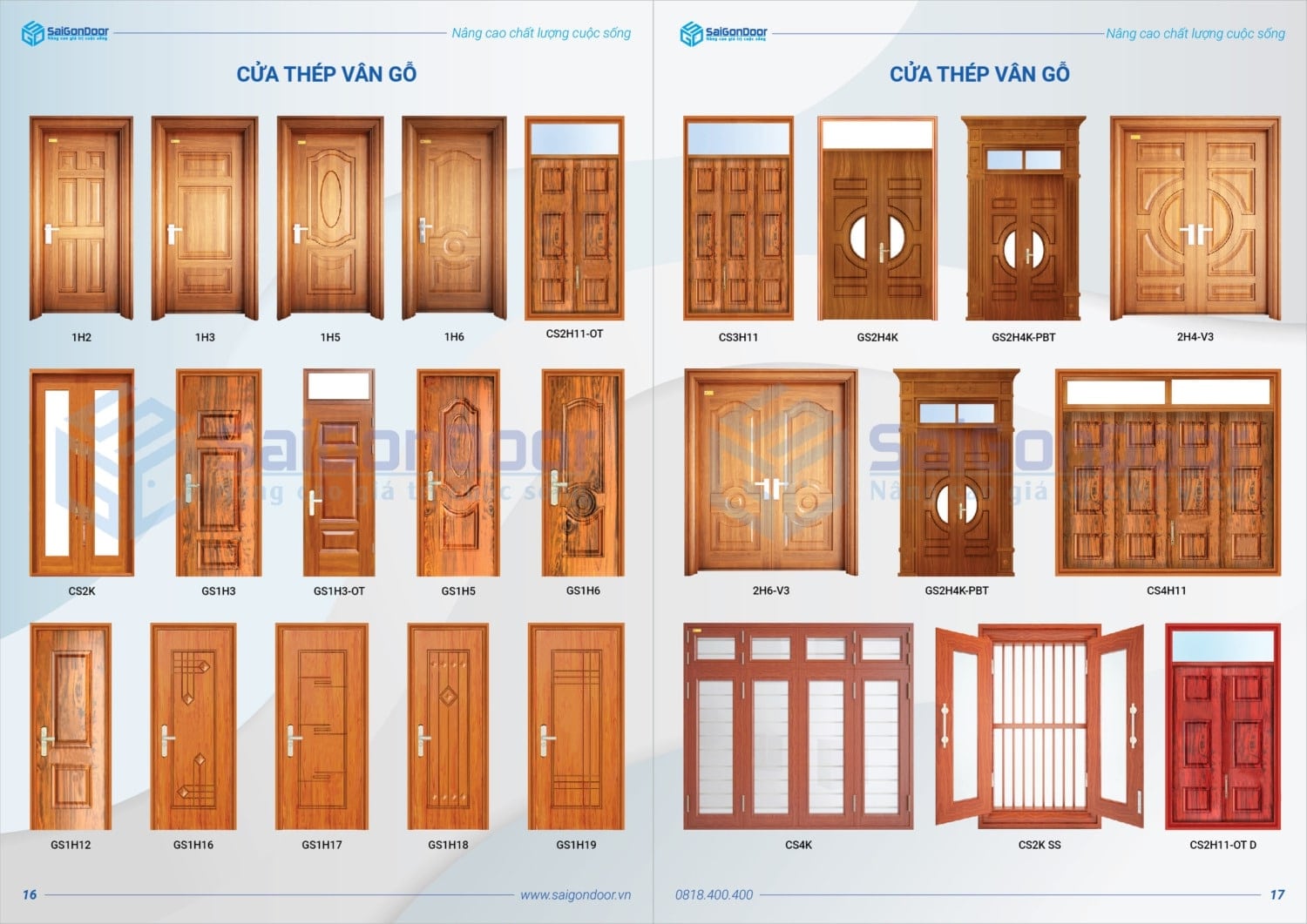 Catalog cửa thép vân gỗ