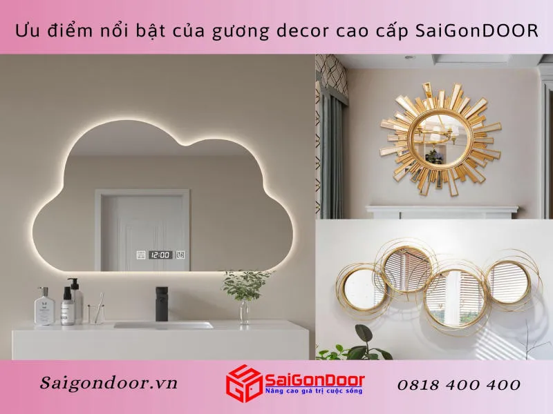 Ưu điểm nổi bật của gương decor cao cấp SaiGonDOOR