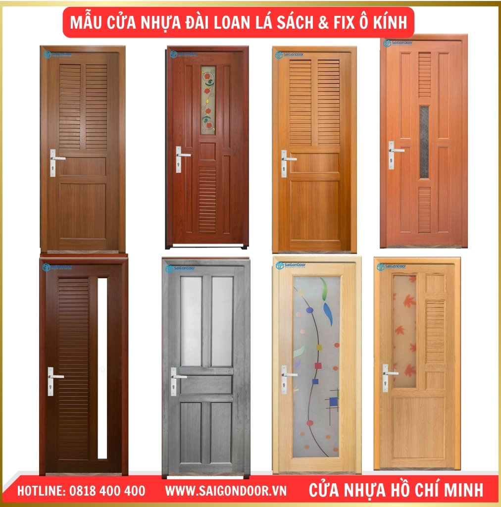 Mẫu Cửa Nhựa Lá Sách và Fix Ô Kính