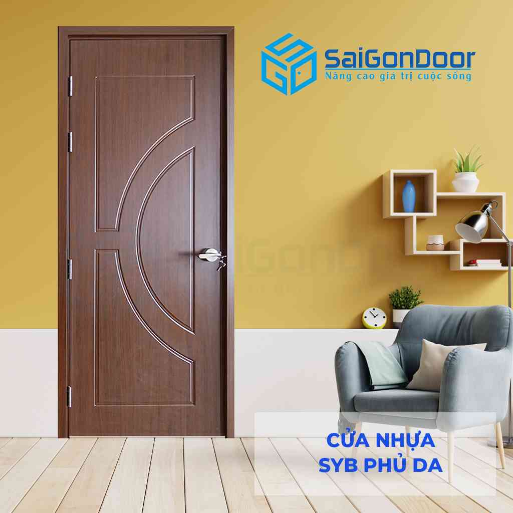 Mẫu 2: Mẫu cửa nhựa Composite Sungyu SYB họa tiết