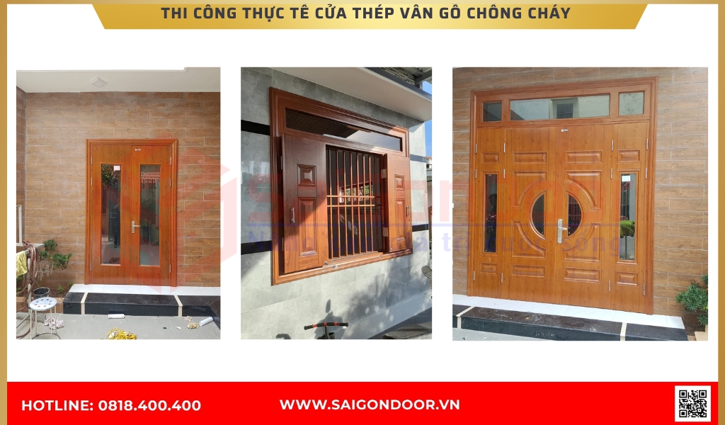 Hình ảnh thi công thực tế cửa thép chống cháy