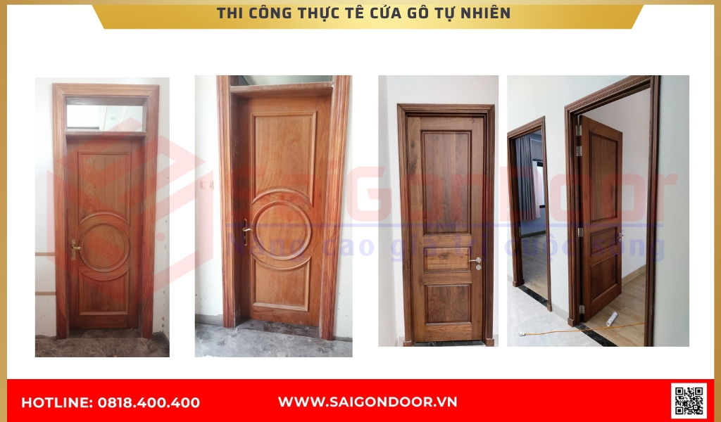 Hình ảnh công trình thực tế cửa gỗ tự nhiên BRVT