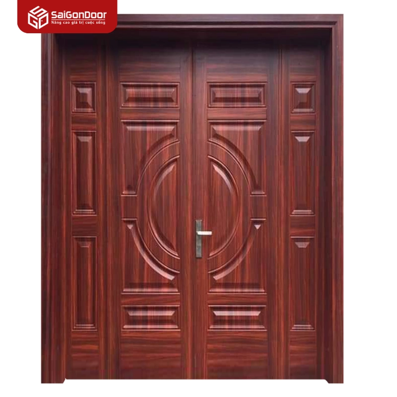 Cửa thép vân gỗ biệt thự/ Luxury