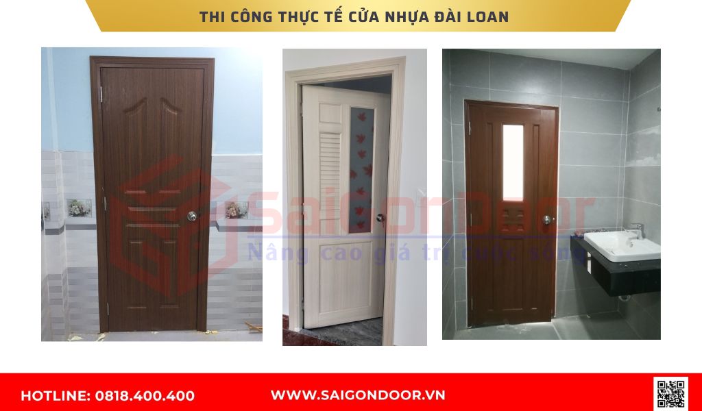 Hình ảnh thi công thực tế cửa nhựa Đài Loan