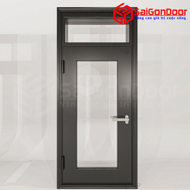 cửa nhôm giả gỗ 2 cánh