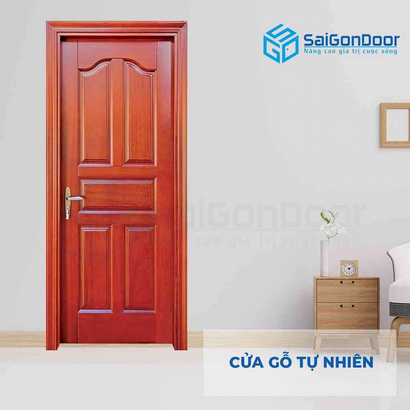 Cửa gỗ tự nhiên soi chỉ CNC