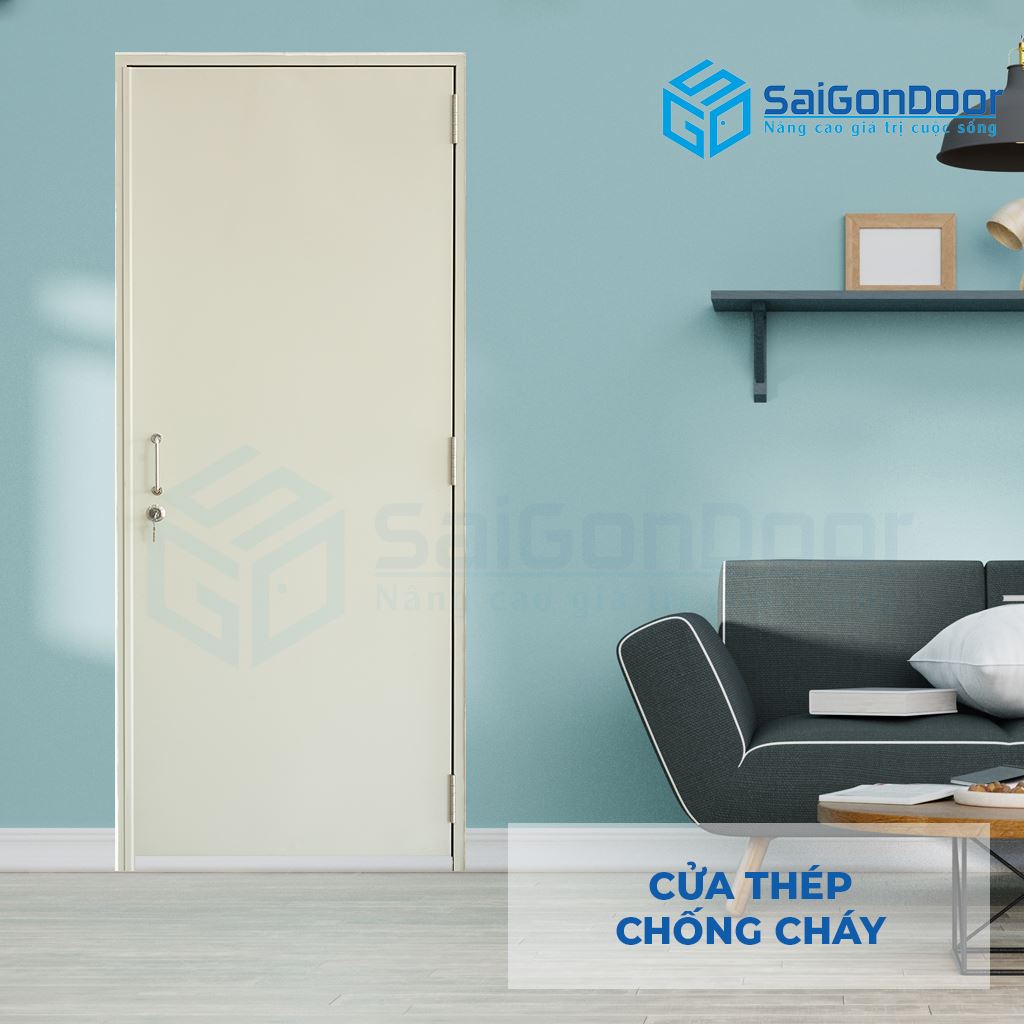 Cửa ngăn cháy thép P1 xám SGD