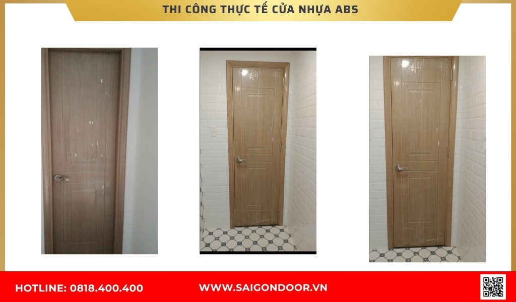 Hình ảnh thi công thực tế cửa nhựa ABS Hàn Quốc