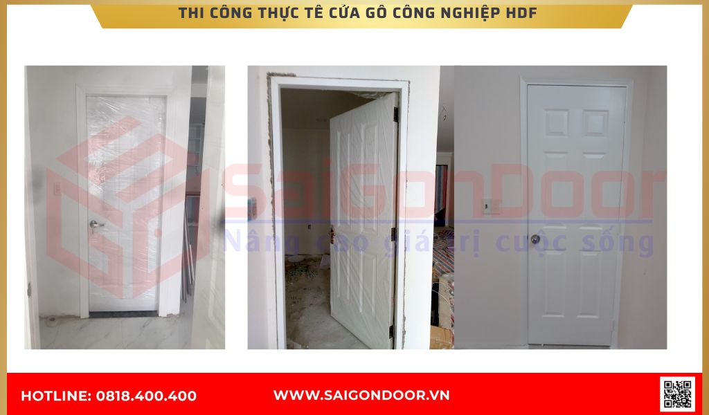 Hình ảnh công trình thực tế cửa gỗ công nghiệp HDF BRVT