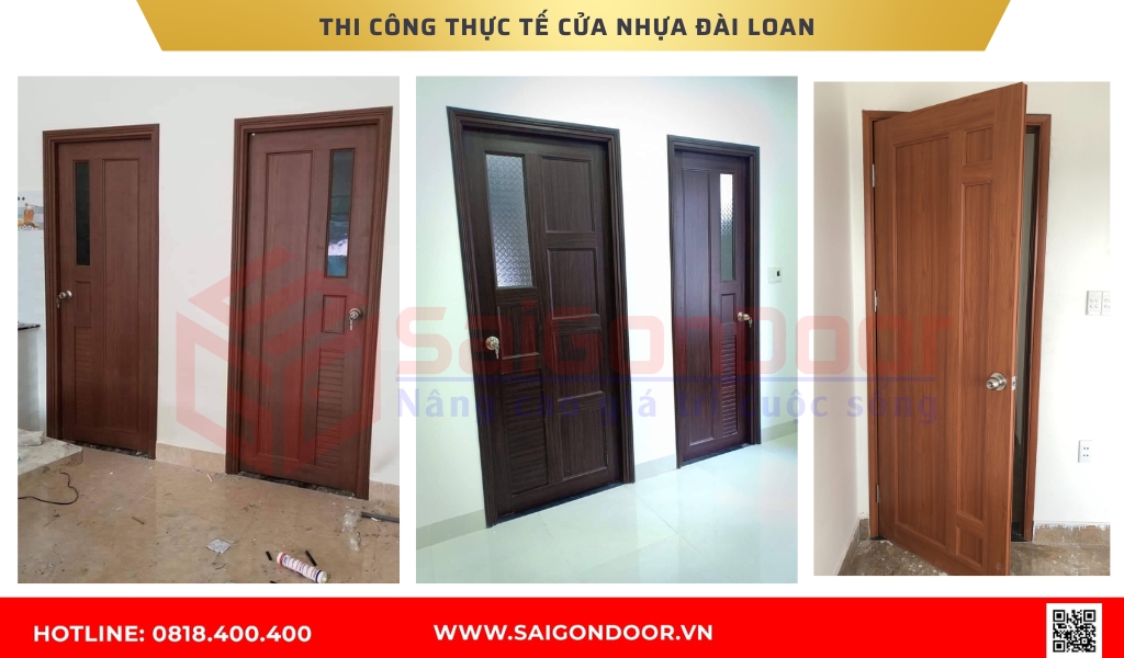 Hình ảnh thi công thực tế cửa nhựa Đài Loan BRVT