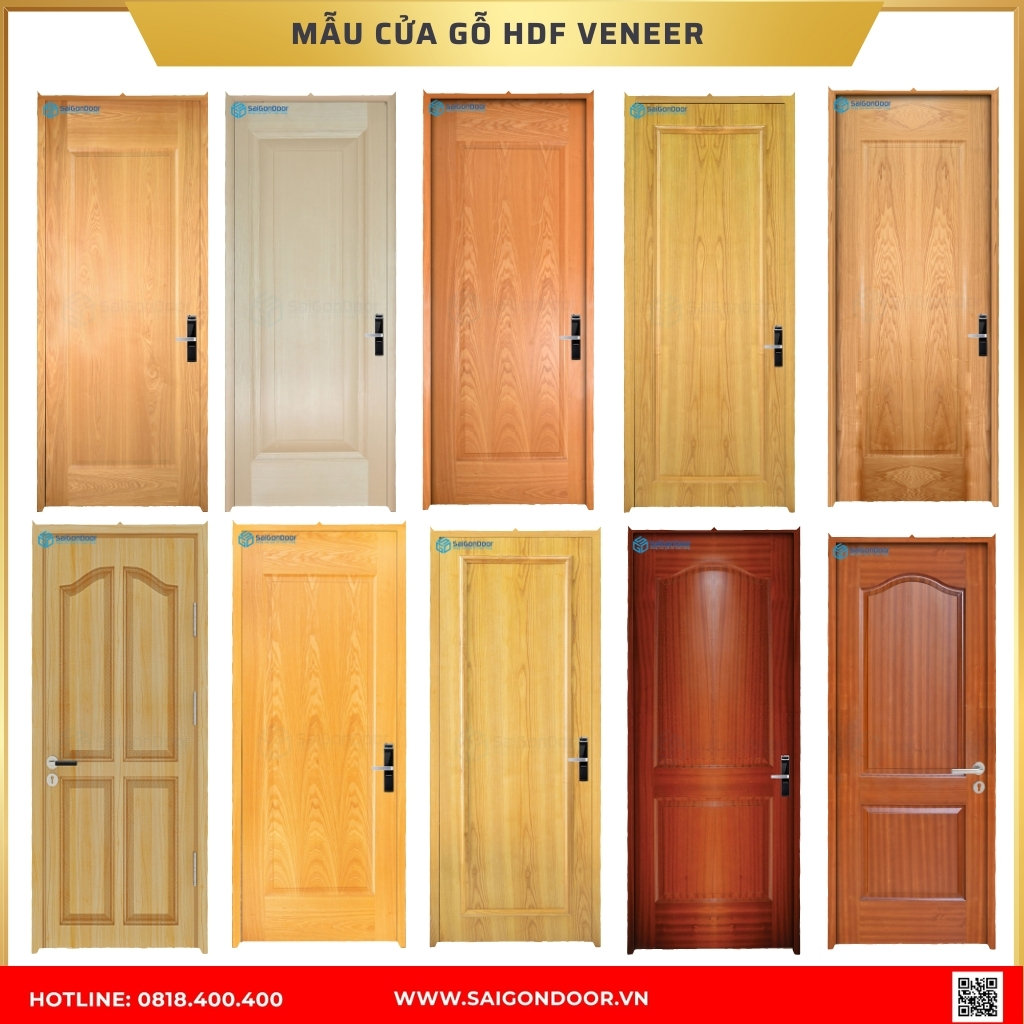 Mẫu cửa gỗ HDF được ưa chuộng