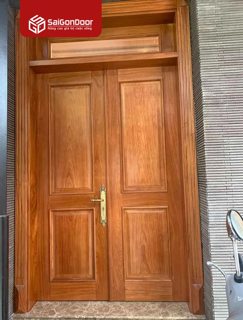 Cửa gỗ tự nhiên 2 cánh là loại cửa có cấu tạo gồm hai tấm cánh cửa riêng biệt
