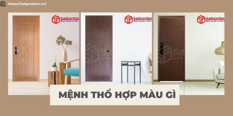 Cửa nhựa composite màu nâu phù hợp với người mệnh thổ