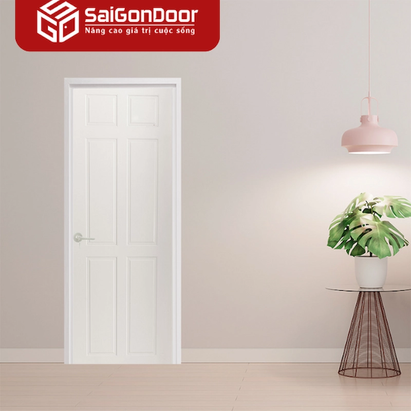 cửa nhựa giả gỗ màu trắng