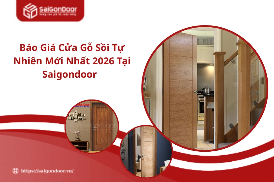 Báo Giá Cửa Gỗ Sồi Tự Nhiên Mới Nhất 2026 Tại Saigondoor 