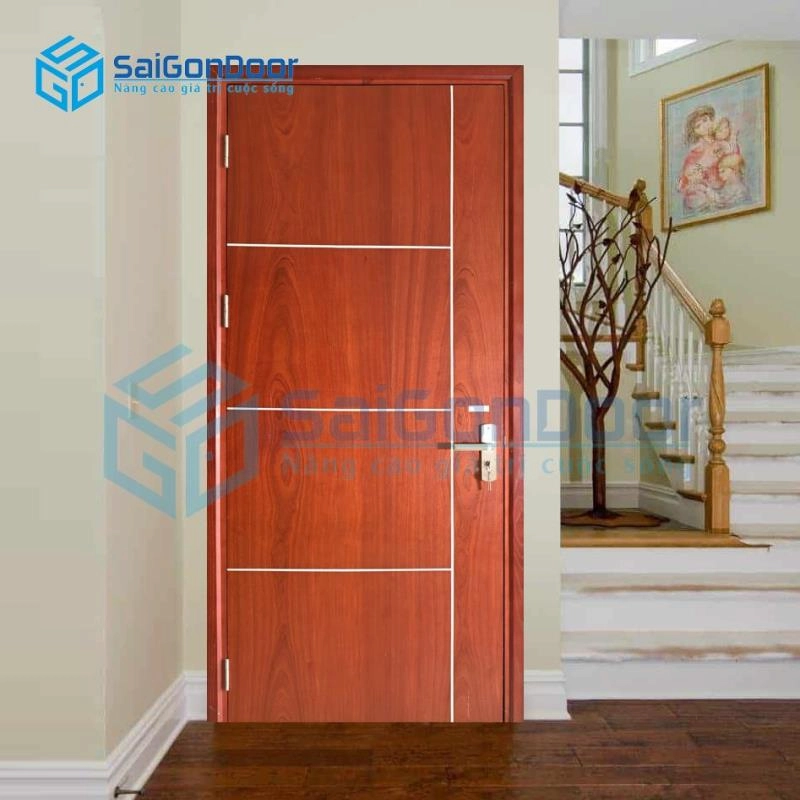 Cửa gỗ MDF Veneer P1R4B-Sapele