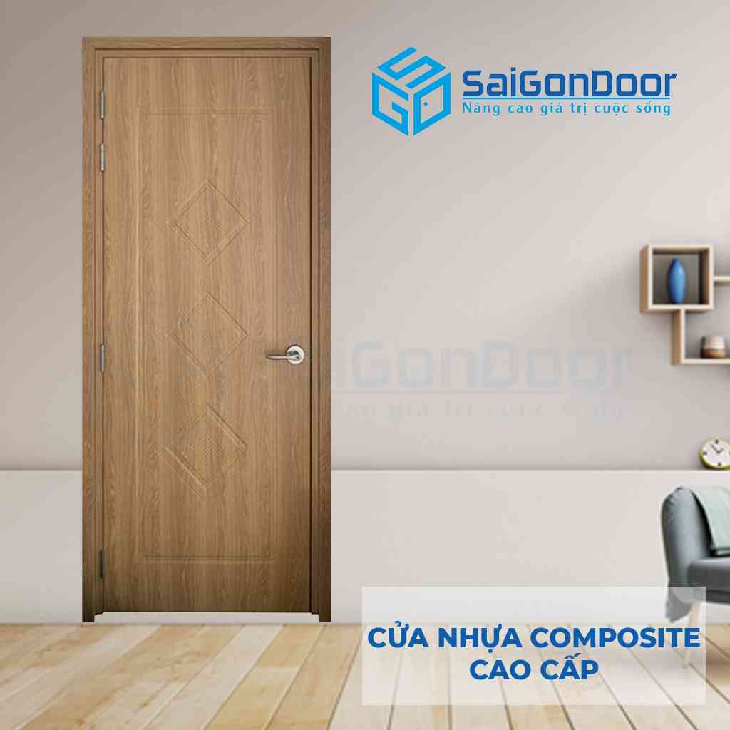 Mẫu 6: cửa nhựa gỗ Composite gỗ họa tiết thoi