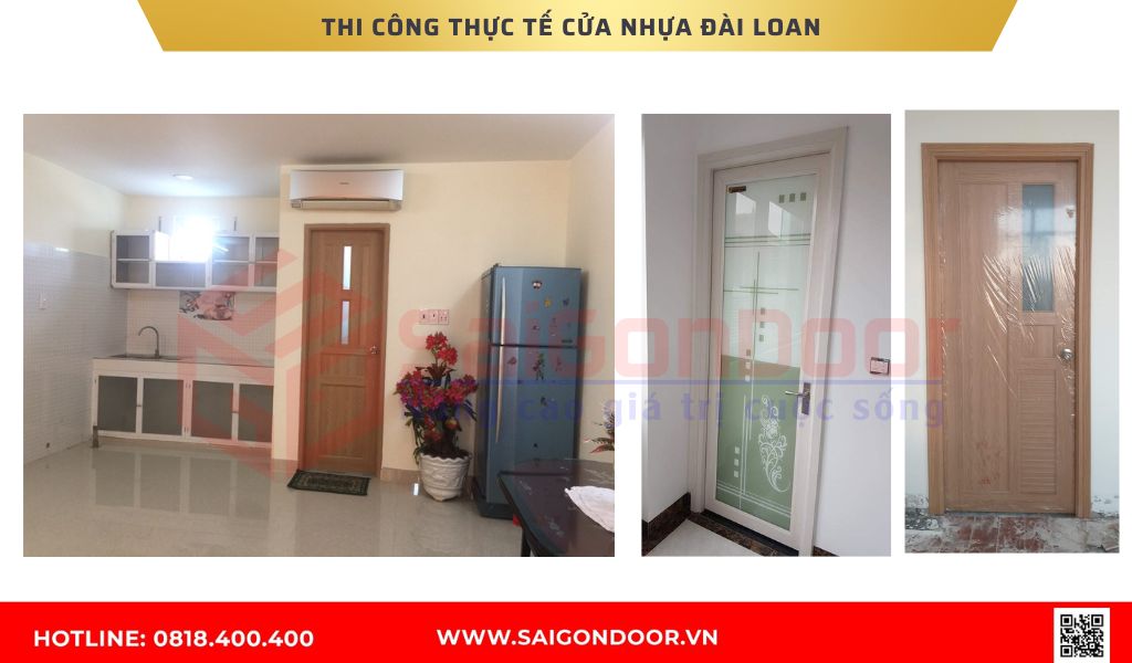 Hình ảnh thi công thực tế cửa nhựa Đài Loan