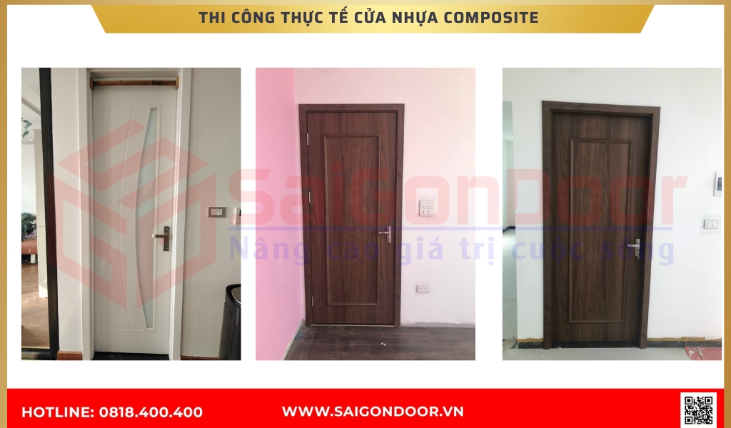 Hình ảnh thi công cửa nhựa composite Trà Vinh