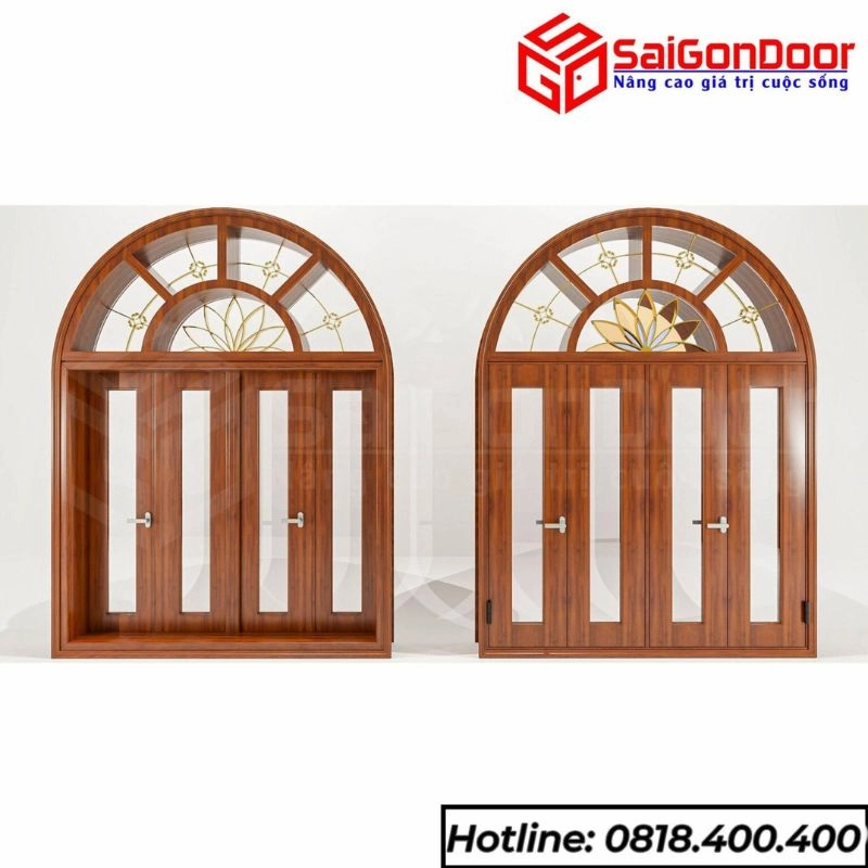 cửa xingfa màu gỗ