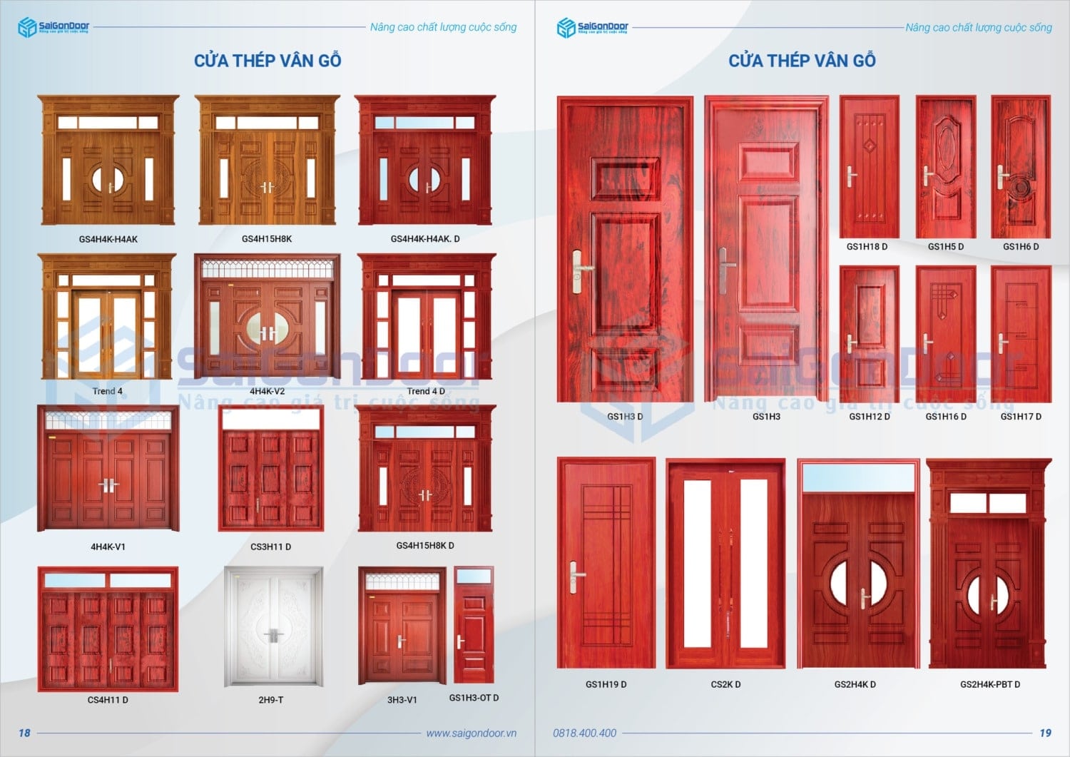 Catalogue Cửa Thép Vân Gỗ tại Long An Catalogue Cửa Thép Vân Gỗ