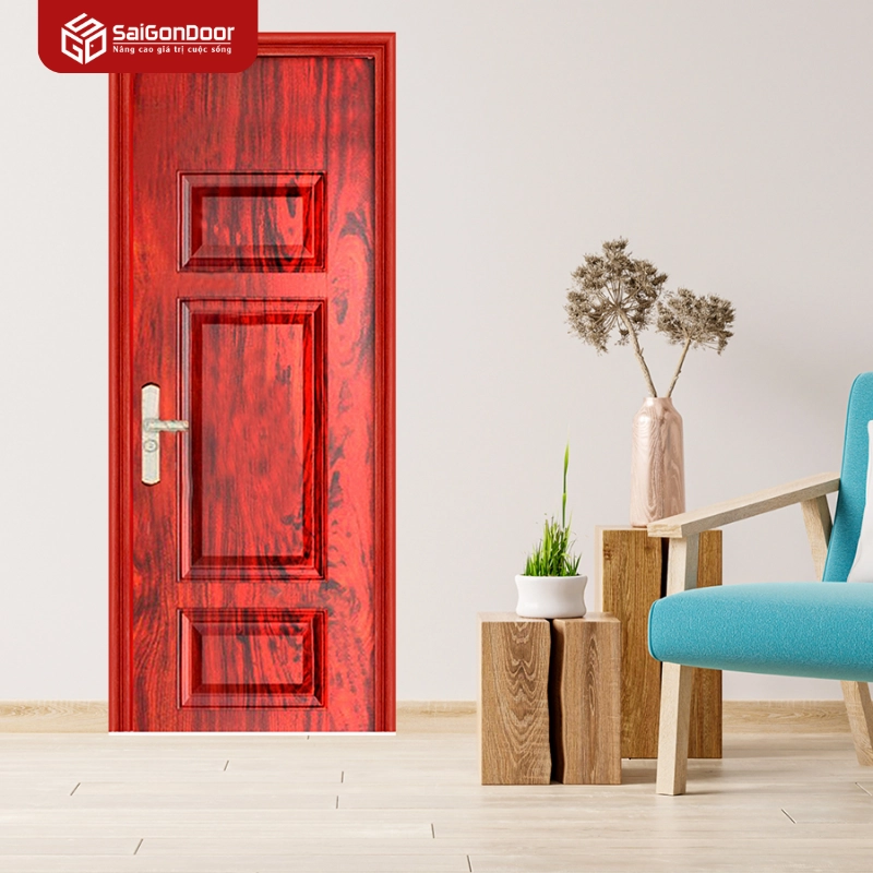 Cửa thép vân gỗ 1 cánh