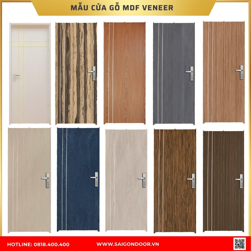 Mẫu cửa gỗ công nghiệp MDF Veneer