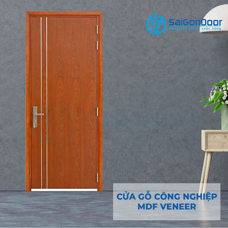 Cửa gỗ công nghiệp MDF VENEER P1R2 Xoan Đào 
