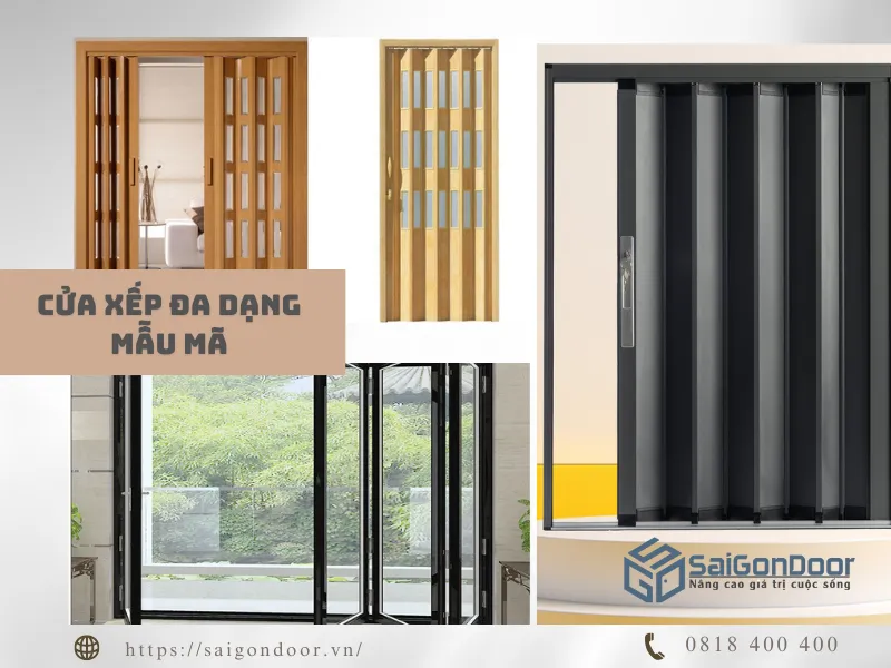 Cửa xếp đa dạng mẫu mã