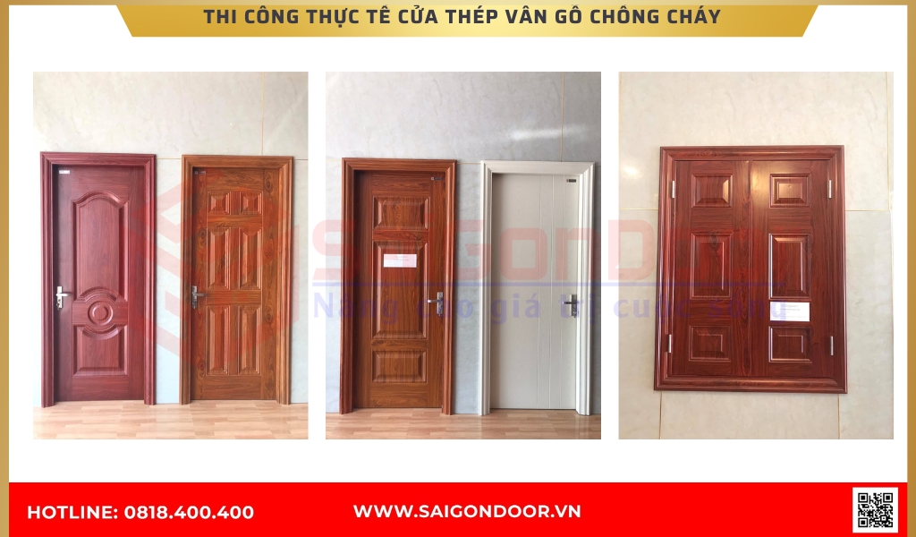 Hình ảnh thi công thực tế cửa thép chống cháy