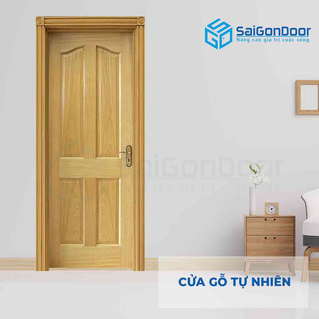 Mẫu cửa gỗ phòng ngủ tự nhiên 4A ash